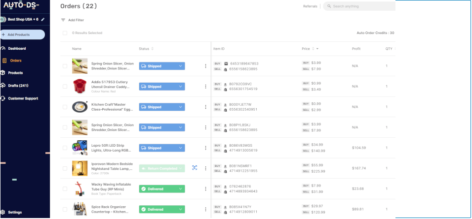 autods order fulfillment